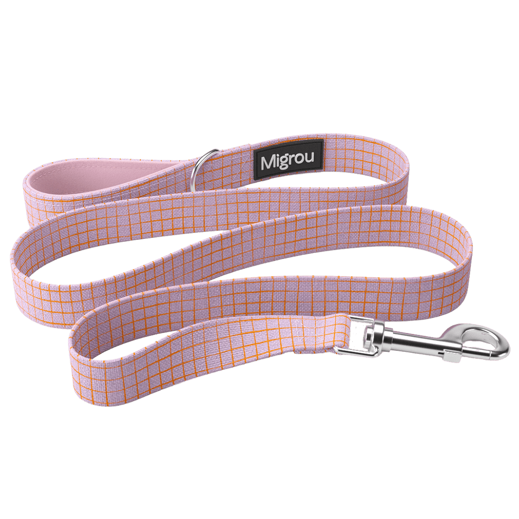 Pink Grid Max Comfort Duo Leash & Collar - Migrou